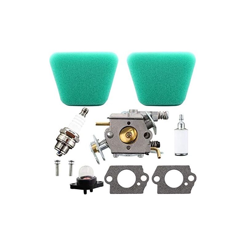foto del prodotto carburatore con guarnizione, filtro dell aria, candela del filtro del carburante per motosega partner 350 351 352 370 371 390 391 401 420 422