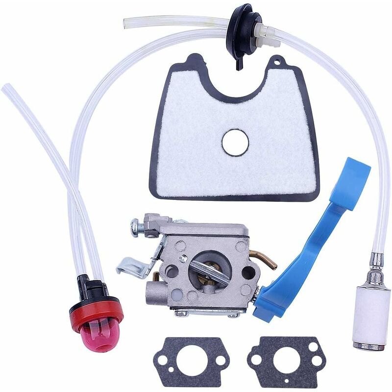 foto del prodotto carburatore con linea filtro aria e kit regolazione carburante per soffiatore husqvarna 125b 125bx 125bvx per zama c1q w37 581798001