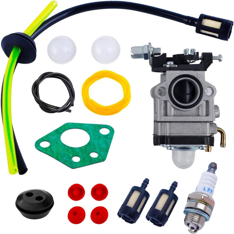 foto del prodotto carburatore decespugliatore 52cc 49cc 43cc carbu kit carbu con guarnizione tubo, candela e filtro benzina 15 pezzi 