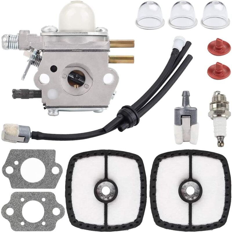 foto del prodotto carburatore di ricambio per trimmer echo srm2100 srm2110 srm2400 pe2000 pe2400 gt2000 gt2400 ppf2100, sostituisce c1u k52 c1u k29 c1u k47, con kit di