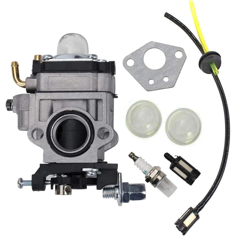 foto del prodotto carburatore per decespugliatore 52cc 49cc 43cc 40cc motore per decespugliatore a due tempi carburatore, kit carburatore con guarnizione, tubo