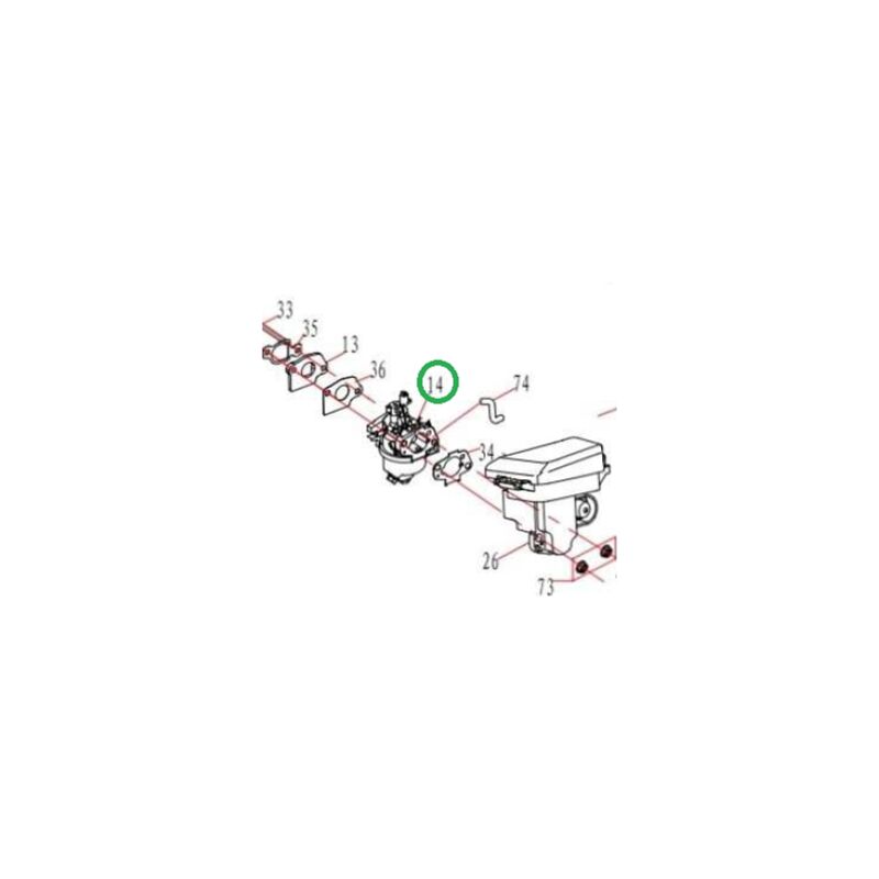 foto del prodotto carburatore per motore ducar dv170 tagliaerba rasaerba progreen pg 21 snq 055628