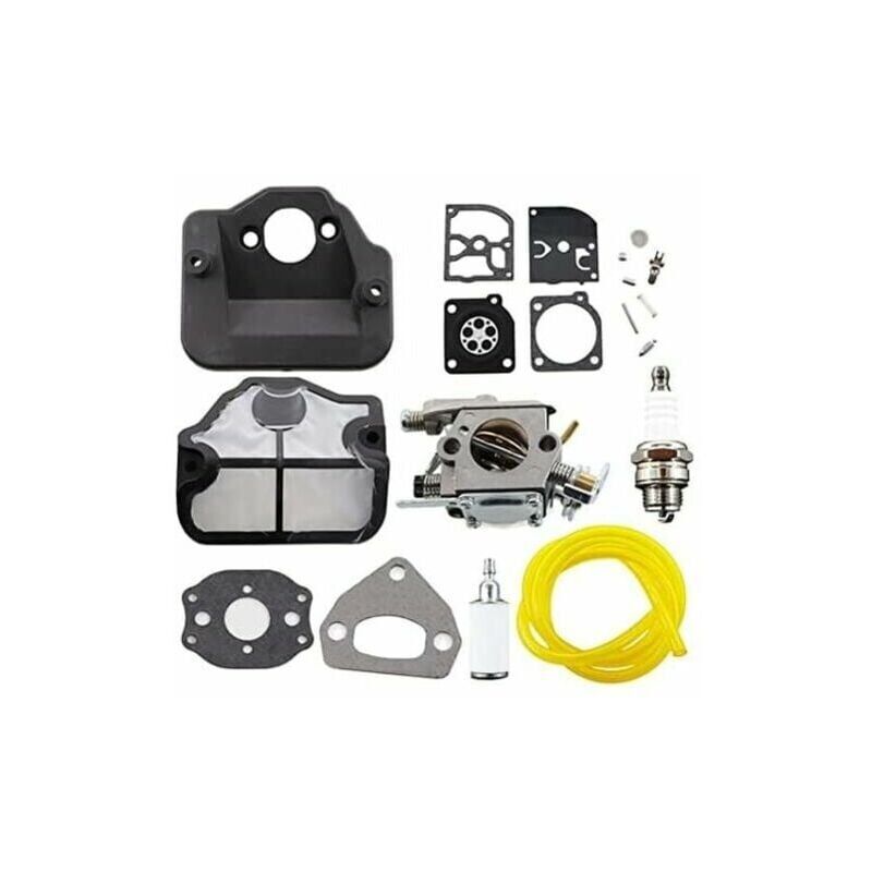 foto del prodotto carburatore ulisem con filtro aria, candela e kit di riparazione della membrana per motoseghe husqvarna 36, 41, 136, 137, 141, 142, 137e, 142e,