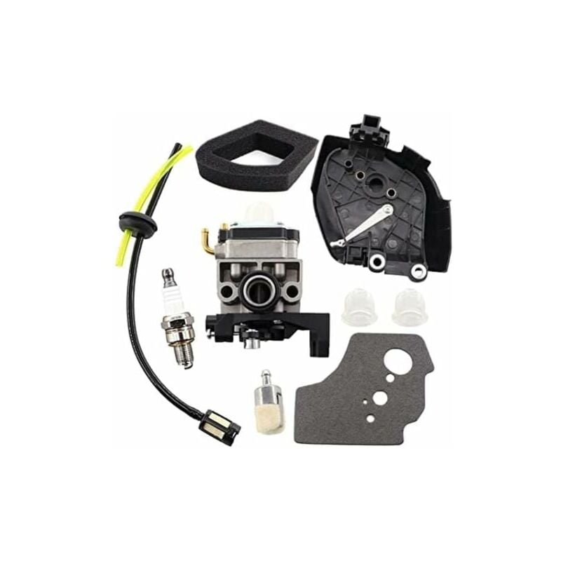 foto del prodotto carburatore ulisem con filtro dell aria, coperchio del filtro dell aria e alloggiamento del tubo del carburante per motore honda gx35 gx35nt hht35s