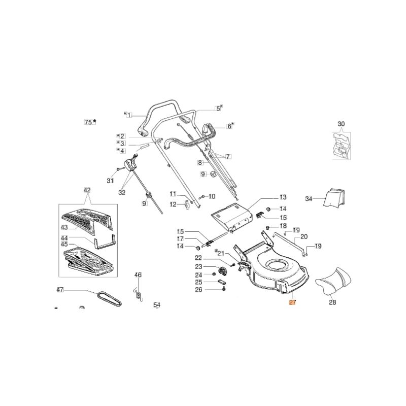 foto del prodotto carcassa tagliaerba modelli gv53tk allroad originale oleomac 66070841r