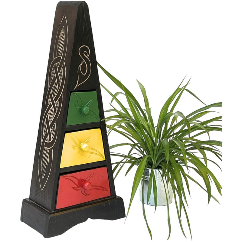 foto del prodotto cargo loft pyramid celtic 60 cm cassettiera colorata con 3 cassetti armadio in legno