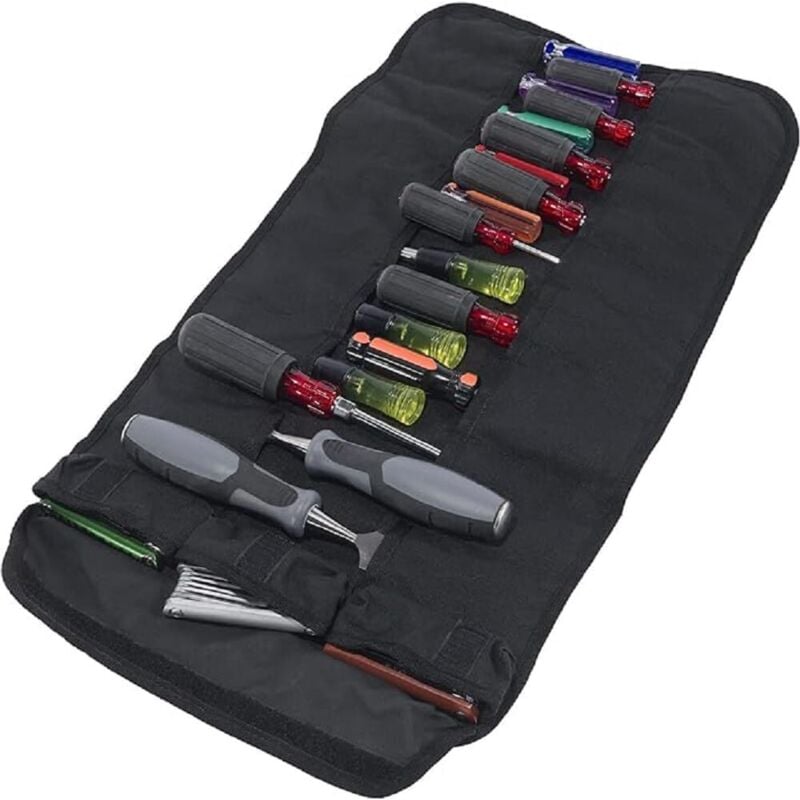 foto del prodotto carhartt 18 pocket utility roll, rotolo porta attrezzi uomo, nero, taglia unica
