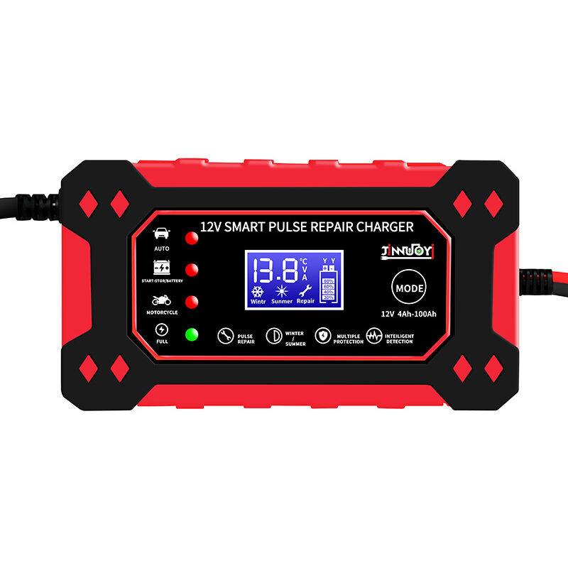 immagine 0 del prodotto caricabatteria 12v6a, caricabatteria per motociclette con funzione di riparazione automatica con display lcd, caricabatteria per auto, moto, camion,