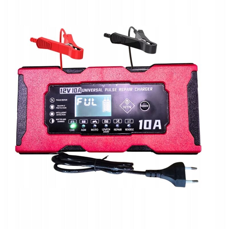 foto del prodotto caricabatteria automatico da auto con funzione di riparazione batteria 12v 10a