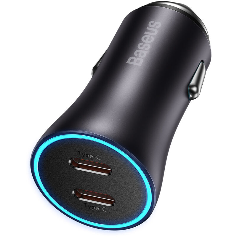 foto del prodotto caricabatteria da auto golden contactor pro 2xusb c 40w, grigio
