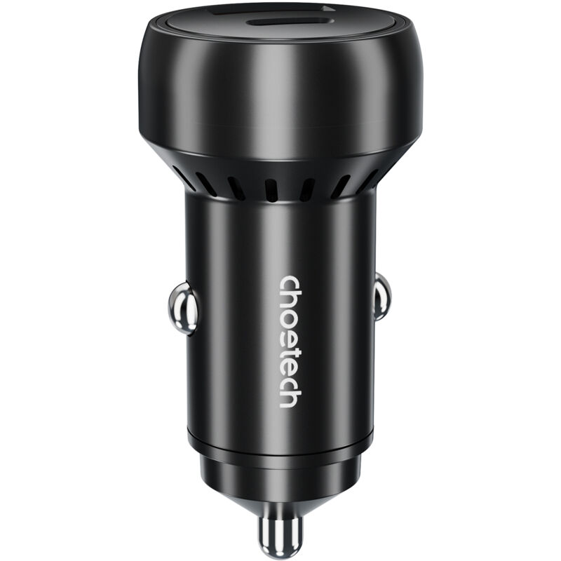 foto del prodotto caricabatteria da auto usb c usb a pd 60w con retroilluminazione led, nero