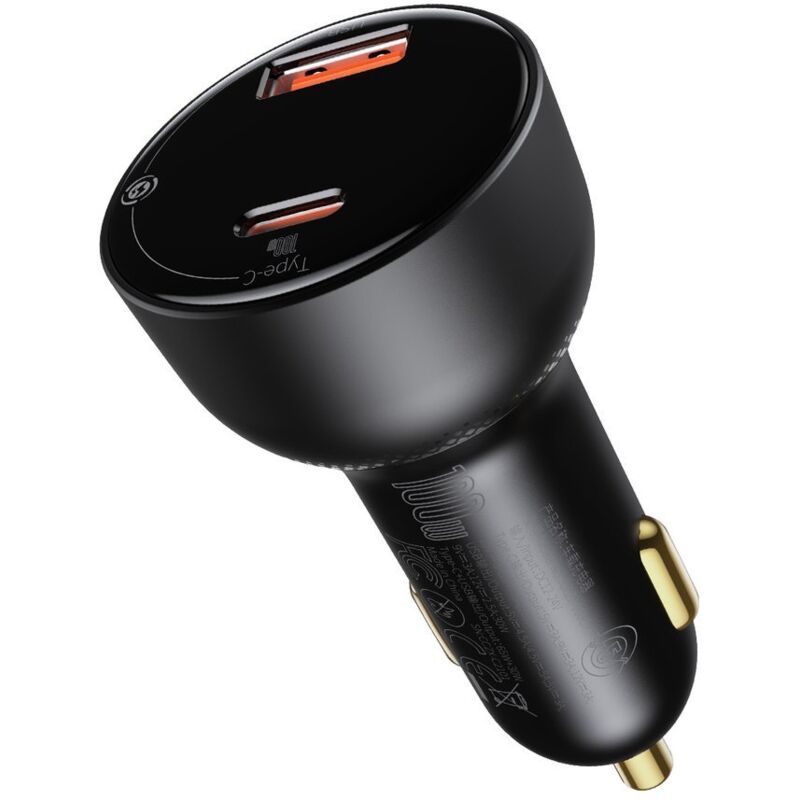 foto del prodotto caricabatteria da auto usb usb c veloce e potente pps qc pd 100 w, nero