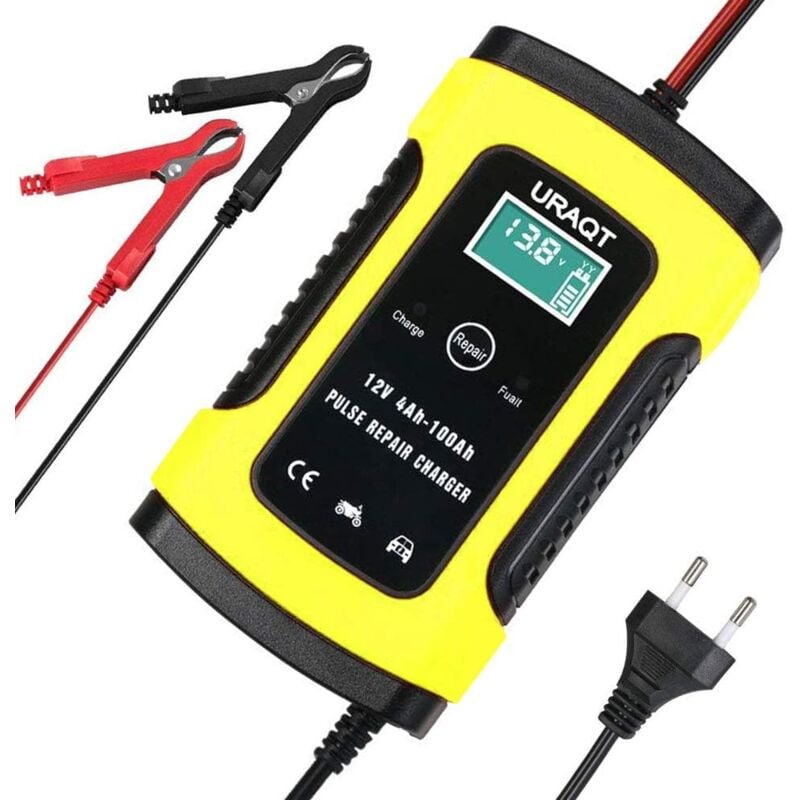 foto del prodotto caricabatteria mantenitore intelligente da 12 v 6 a, caricabatteria intelligente con touch screen lcd, ricondizionamento multiplo e protezione per