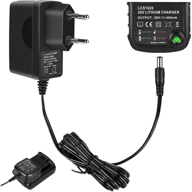 foto del prodotto caricabatterie al litio 18v 20v compatibile con batteria al litio black decker 18v 20v, per bl2018 lbxr20 lbxr20 ope lb20 lbxr20 ope lb20 lbx20