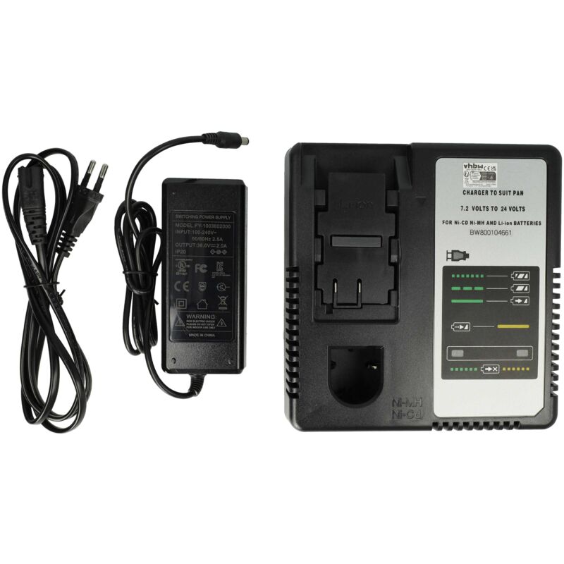 foto del prodotto caricabatterie compatibile con panasonic 48-11-0080, bcp-ey9065, ey3000, ey3502fqmkw, ey3502nq batterie ni-cd, nimh, li-ion di attrezzi - vhbw