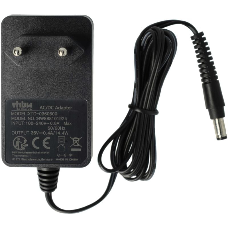 foto del prodotto caricabatterie compatibile con rowenta air force extreme 25.2v rh887101, 25.2v rh8871ws, 25.2v rh8872wo aspirapolvere portatile a batteria - vhbw
