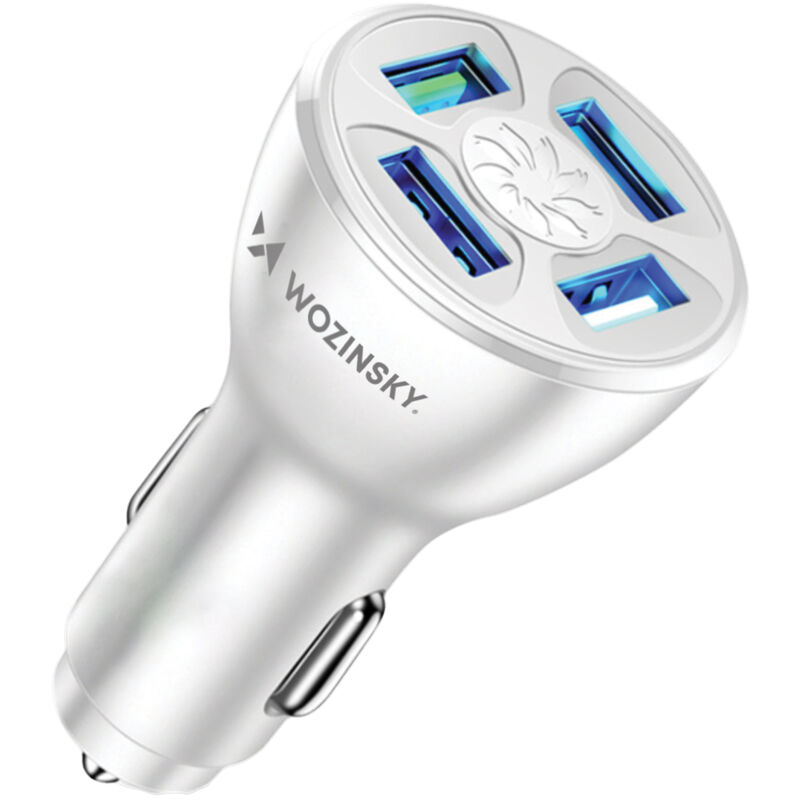 foto del prodotto caricabatterie da auto 50w 4x usb a qc bianco
