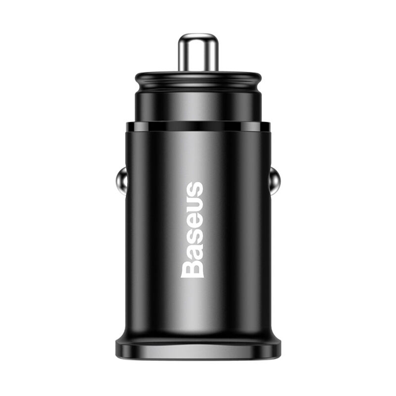 foto del prodotto caricabatterie da auto intelligente con 2 porte usb e usb c qc pd nero