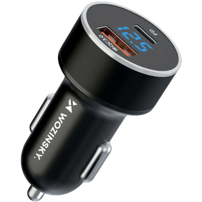 foto del prodotto caricabatterie da auto per accendisigari usb c usb a 36w nero