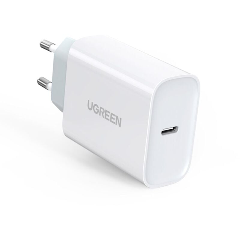 foto del prodotto caricabatterie da muro rapido ugreen usb type c power delivery 30w quick charge 4.0 bianco 70161 