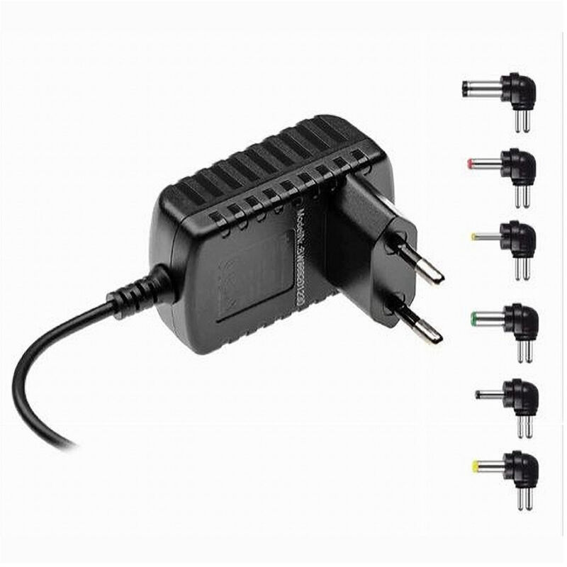 foto del prodotto caricabatterie da rete fissa connettore dc 12volt-2000ma 8 pezzi ca-s017s - - maxtech