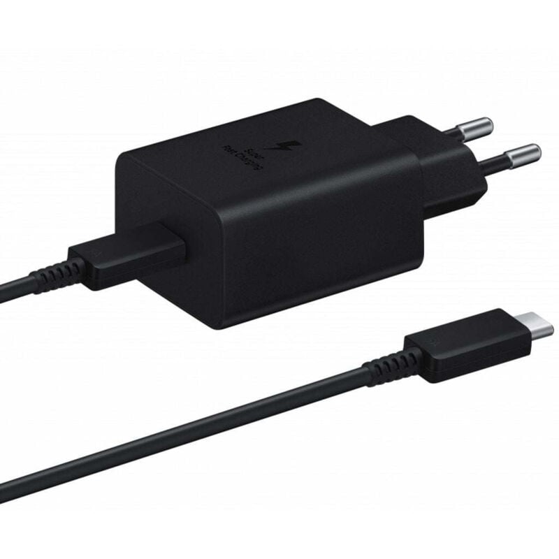 foto del prodotto caricabatterie da viaggio usb c samsung pd da 45 w con cavo usb c - nero
