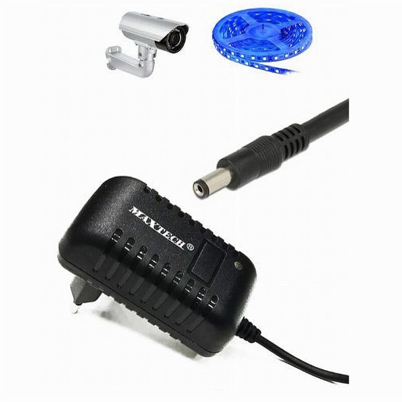 foto del prodotto caricabatterie dc 5,5mm x 2,1 mm trasformatore output 12v 3000ma ca-s017t - - maxtech