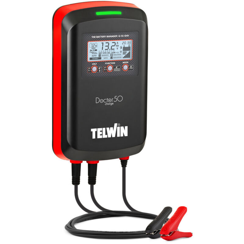 foto del prodotto caricabatterie elettronico multifunzione telwin doctor charge 50 230v 6 12 24v 807613