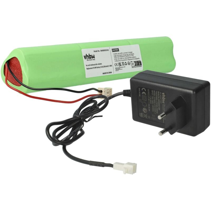foto del prodotto caricabatterie incl. batteria 2000 mah sostituisce velux 946933, 946930, gp210afht, 846933 per batterie nimh - vhbw