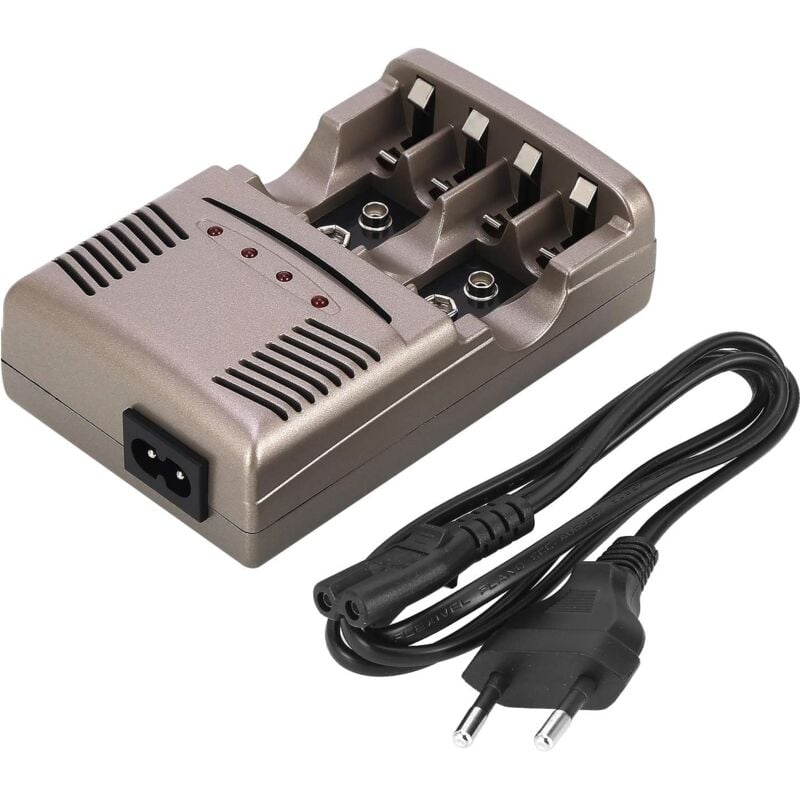 foto del prodotto caricabatterie intelligente, caricabatteria universale a 4 alloggiamenti, caricabatteria universale a led caricabatterie intelligente per