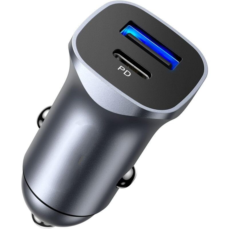 foto del prodotto caricabatterie per accendisigari usb c pd qc 3.0 caricatore rapido da auto compatibile con iphone 15 plus pro max 14 13 pro se 2022 ipad pro galaxy