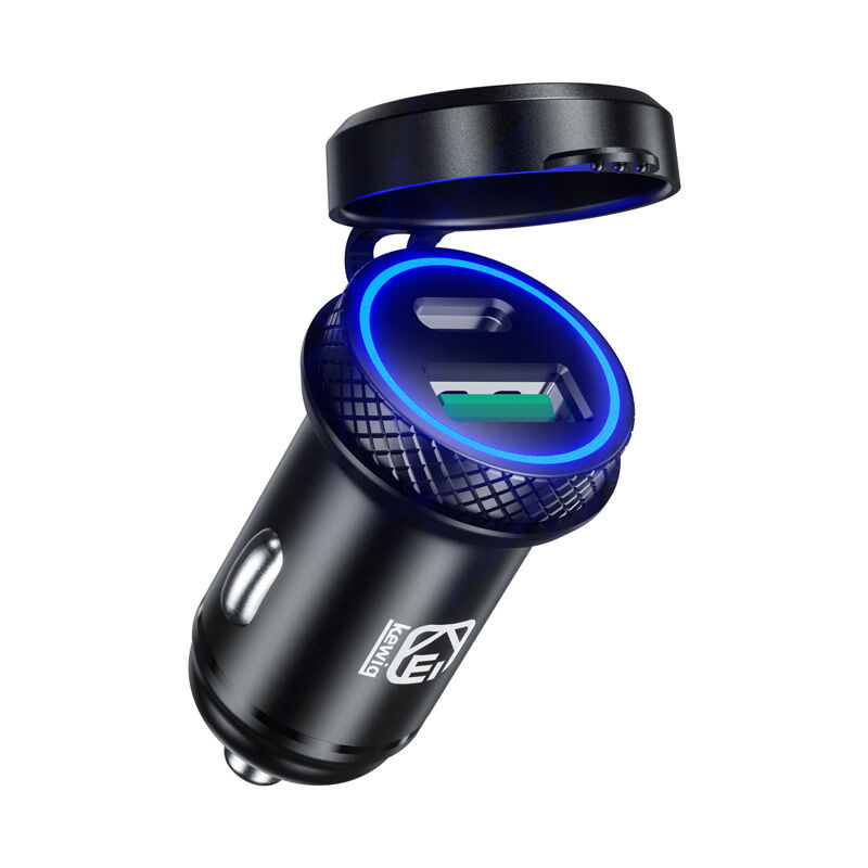 foto del prodotto caricabatterie per auto usb c 60w 5a qc3.0 e pd tipo c adattatore usb per accendisigari veloce a doppia porta per iphone 13 12 pro , galaxy s21 20,
