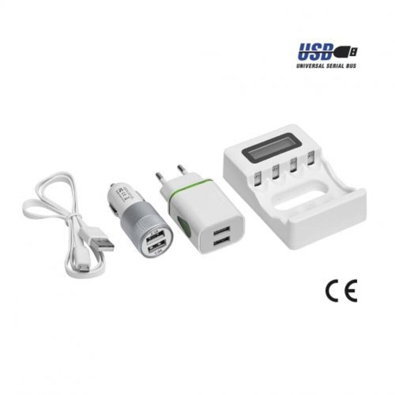 foto del prodotto caricabatterie per stilo aa ministilo aaa ricaricabili con usb portatile 33916