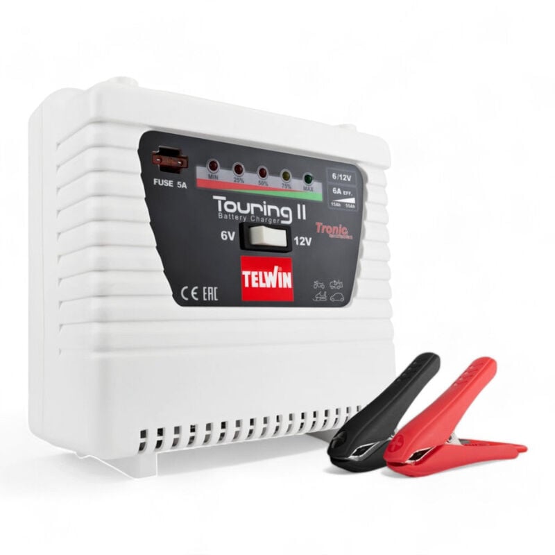 foto del prodotto caricabatterie portatile 60w 6 12v 4 5a per accumulatori piombo con protezione sovraccarico e inversione polarità led