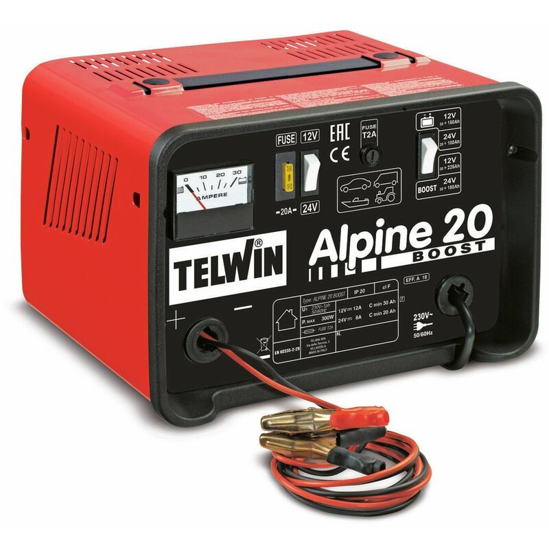 foto del prodotto caricabatterie portatile auto camion moto telwin alpine 20 boost batterie wet