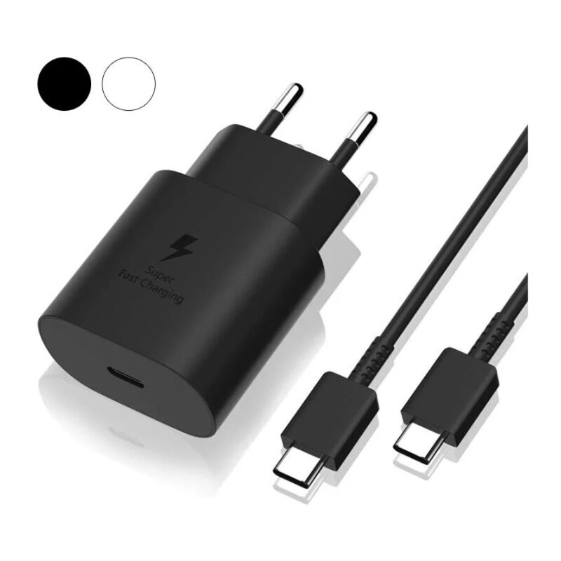 foto del prodotto caricabatterie rapido samsung da 25 w, porta usb di tipo c, cavo di ricarica ultra veloce samsung compatibile con samsung galaxy s22 plus s22