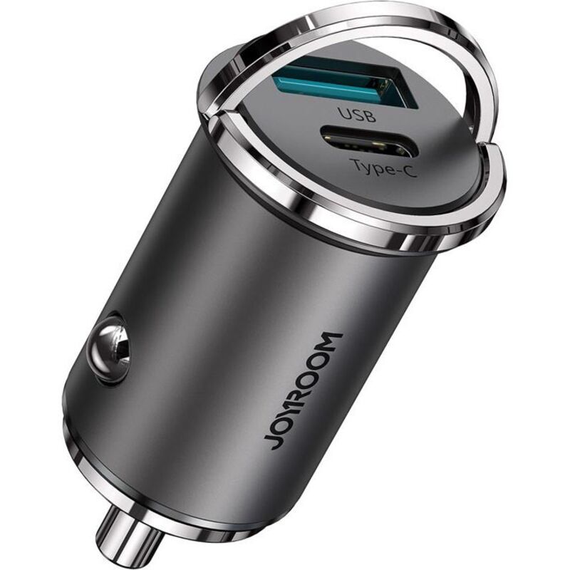 foto del prodotto caricabatterie rapido usb-c per auto 45w 5a pd qc 3.0 afc scp grigio