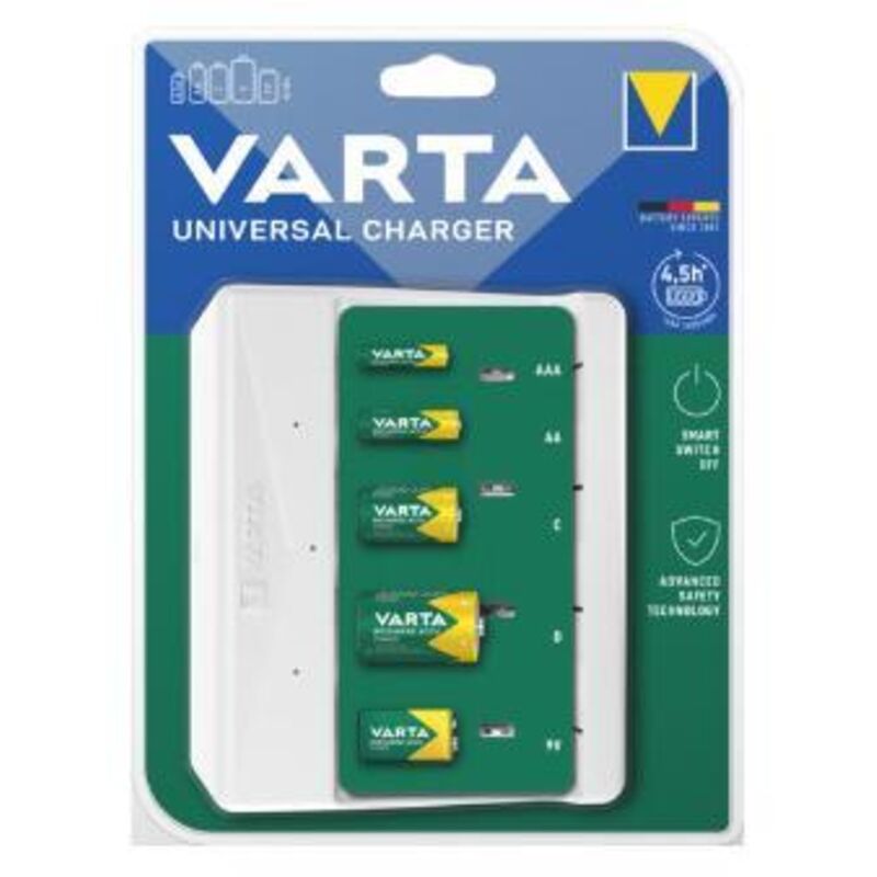 foto del prodotto caricabatterie universale varta aa, aaa, c, d, 9v senza batteria