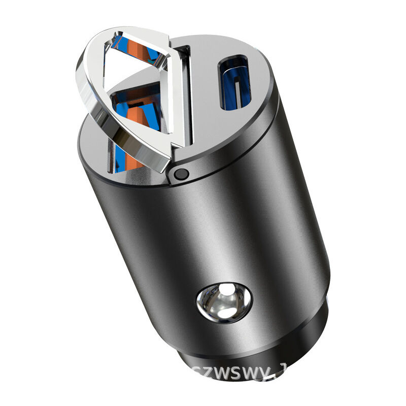 foto del prodotto caricabatterie usb per auto, pd36w e qc36w caricabatterie usb per auto ultra compatto, caricabatteria usb c in lega di alluminio per auto per