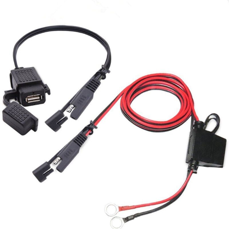 foto del prodotto caricabatterie usb per moto, adattatore per cavo sae usb, sgancio rapido, porta usb impermeabile 2.1a ymyny