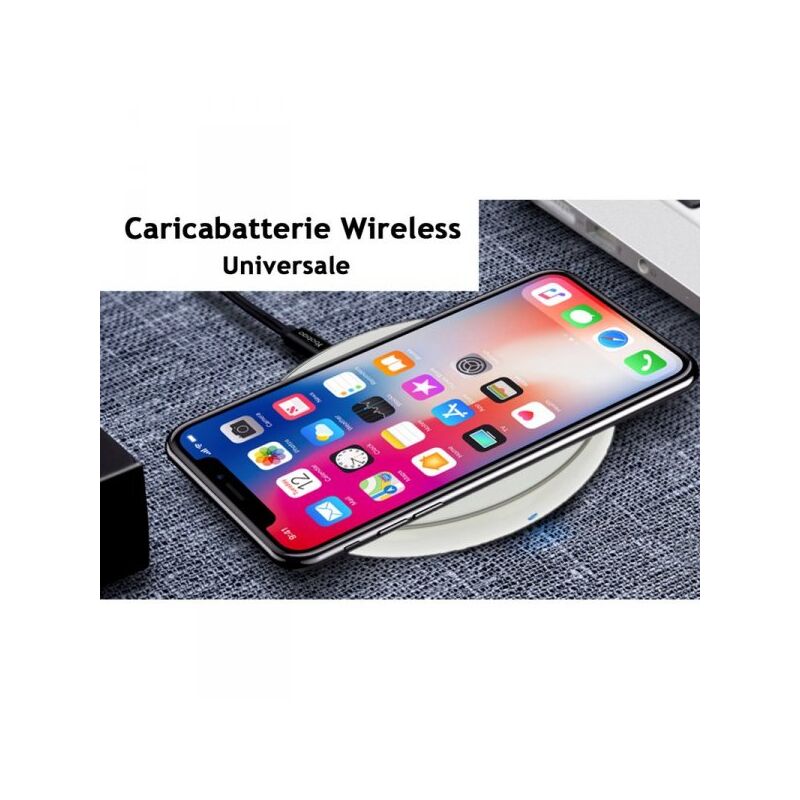 foto del prodotto caricabatterie wireless veloce bianco 10w slim qi