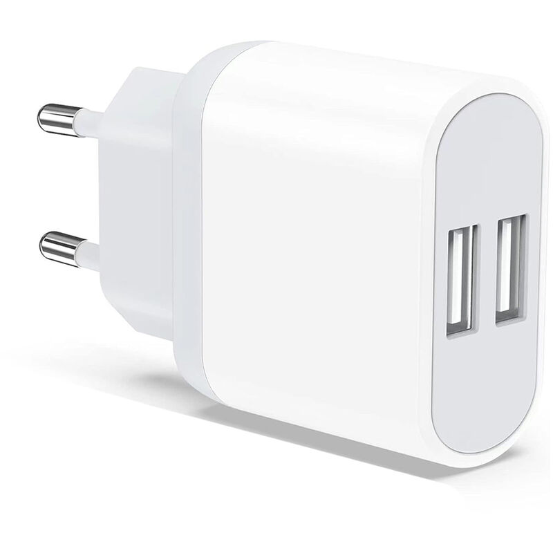 foto del prodotto caricatore doppia porta ricarica rapida usb alimentatore 2.1a fo s708