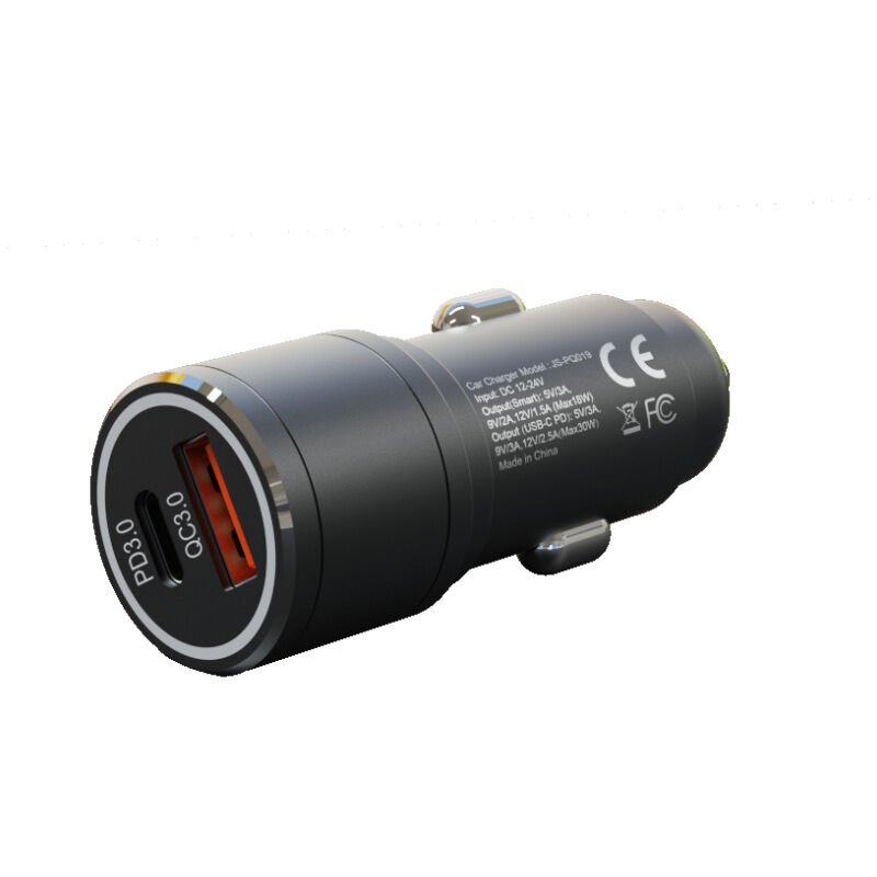 foto del prodotto caricatore per telefono da auto doppio usb c e usb a adattatore per accendisigari caricatore per telefono da auto con quick charge 3.0 e power