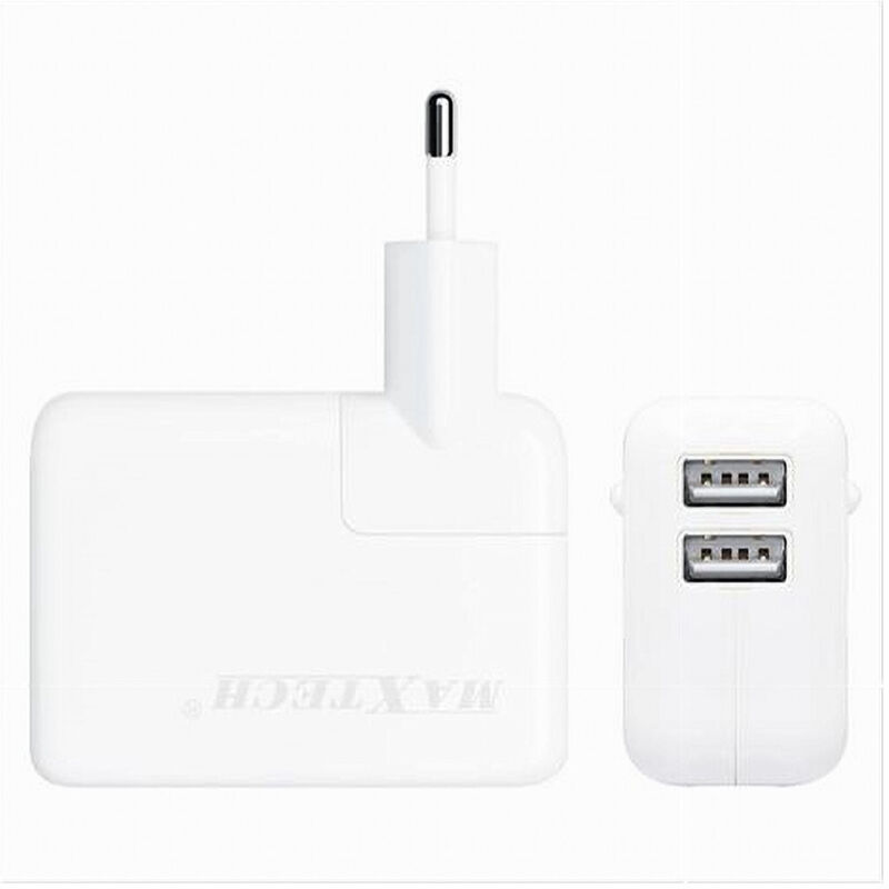 foto del prodotto caricatore presa spina 2 usb ultra ricarica smartphone 5v-2100ma ca-s012 - - maxtech