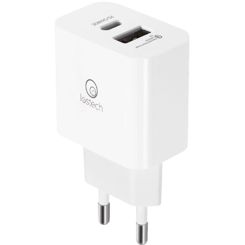 foto del prodotto caricatore rapido lostech attacco usb c e lightning