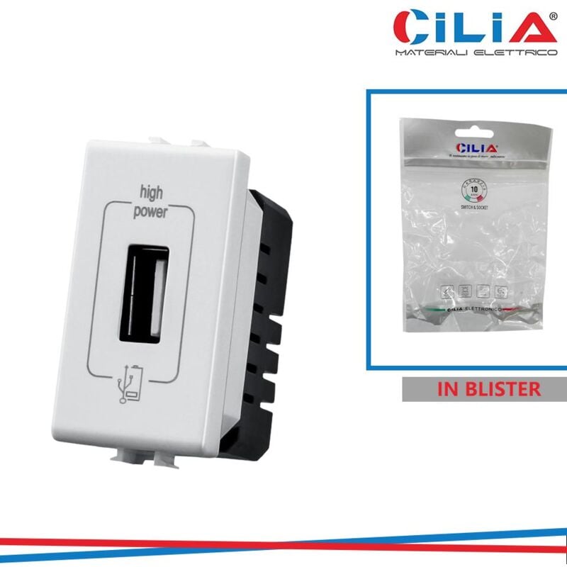 foto del prodotto caricatore usb 1.2a mtx bianco cilia