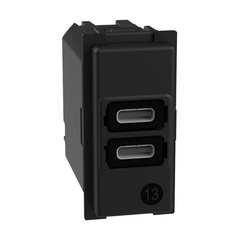 foto del prodotto caricatore usb bticino livingnow con due porte tipo c 15w k4286c2 k4191cc
