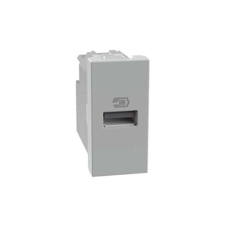 foto del prodotto caricatore usb bticino matixgo tipo a max 15w 1 modulo grigio jg4191a