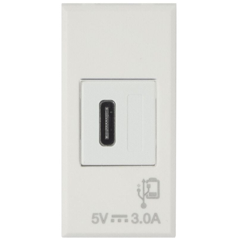 foto del prodotto caricatore usb tipo c 3a 1 modulo bianco whitek s44 ave 446082usbc