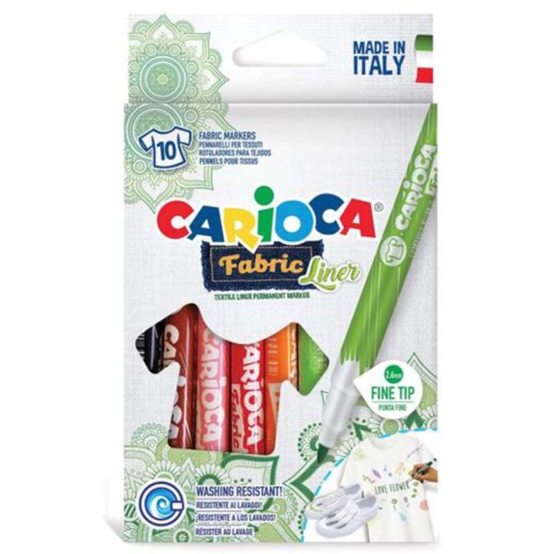 foto del prodotto carioca sc.10 pennarelli marcatori tessuto fabric fineliner 42909 x1